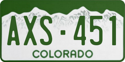 CO license plate AXS451
