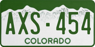 CO license plate AXS454