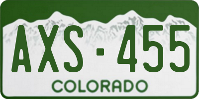 CO license plate AXS455
