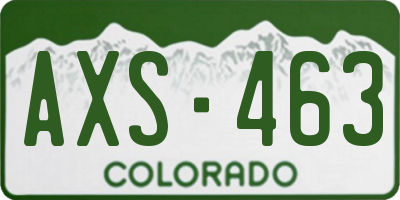 CO license plate AXS463