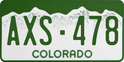 CO license plate AXS478