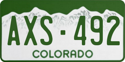 CO license plate AXS492