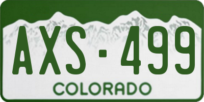 CO license plate AXS499