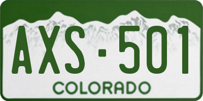 CO license plate AXS501