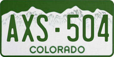 CO license plate AXS504