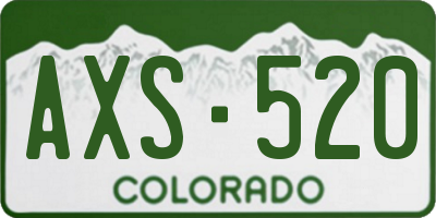 CO license plate AXS520