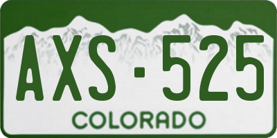 CO license plate AXS525