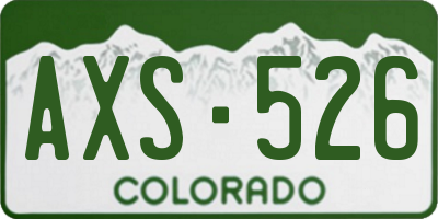 CO license plate AXS526