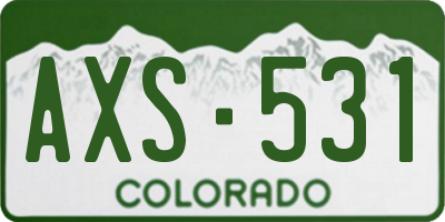 CO license plate AXS531