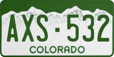 CO license plate AXS532