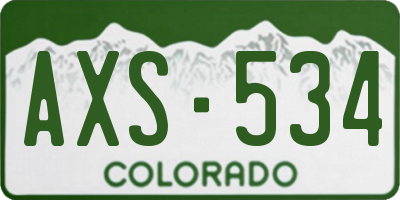CO license plate AXS534