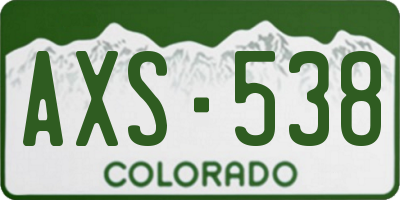 CO license plate AXS538