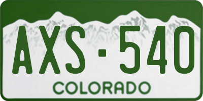 CO license plate AXS540