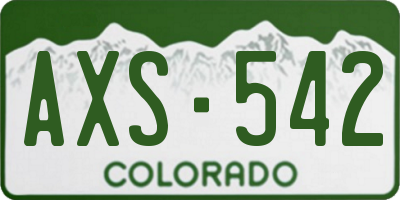 CO license plate AXS542