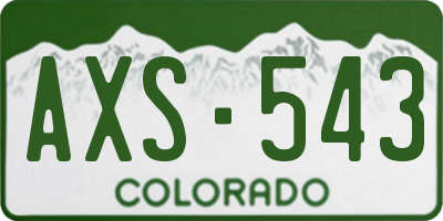 CO license plate AXS543