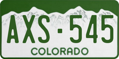 CO license plate AXS545