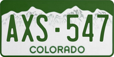 CO license plate AXS547
