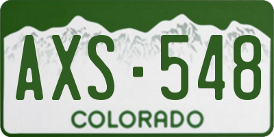 CO license plate AXS548
