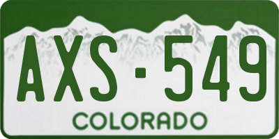CO license plate AXS549