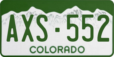 CO license plate AXS552