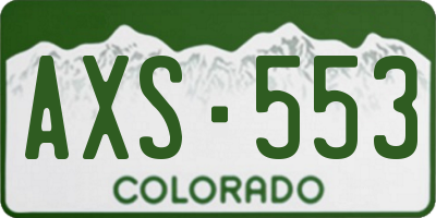 CO license plate AXS553