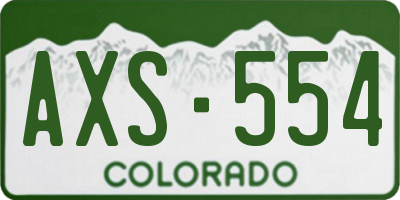 CO license plate AXS554