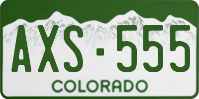 CO license plate AXS555