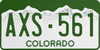 CO license plate AXS561
