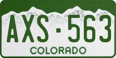 CO license plate AXS563
