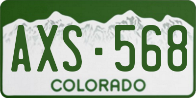 CO license plate AXS568