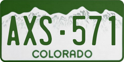 CO license plate AXS571