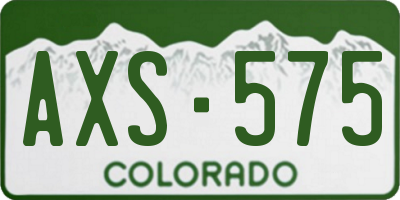 CO license plate AXS575