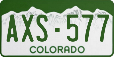CO license plate AXS577