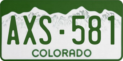 CO license plate AXS581