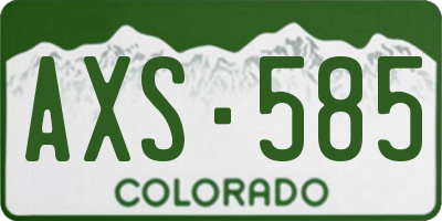 CO license plate AXS585
