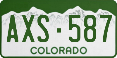 CO license plate AXS587