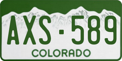 CO license plate AXS589