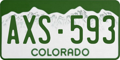 CO license plate AXS593