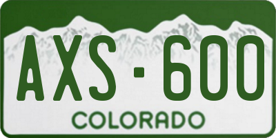 CO license plate AXS600
