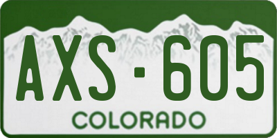 CO license plate AXS605