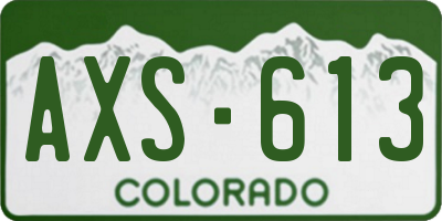 CO license plate AXS613