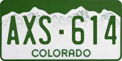 CO license plate AXS614