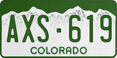 CO license plate AXS619