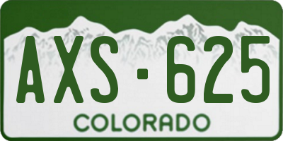CO license plate AXS625