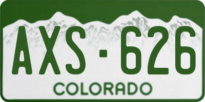 CO license plate AXS626