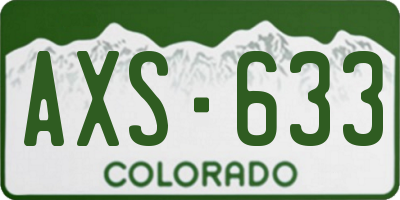 CO license plate AXS633