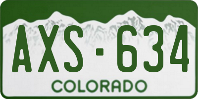 CO license plate AXS634