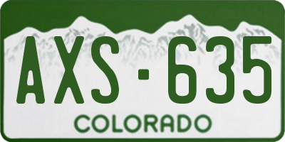 CO license plate AXS635