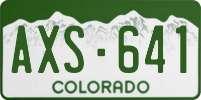 CO license plate AXS641