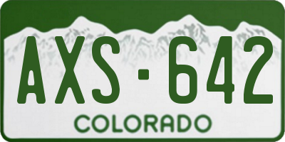CO license plate AXS642